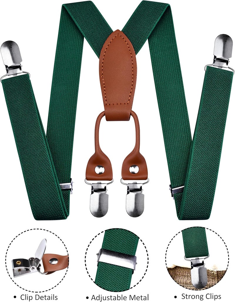 Branduce Solid Color Baby Boy Suspender with 4 Strong Clips Adjustable Kids Y Back Suspenders - Image 2